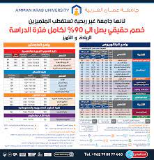 تقدم الجامعة خصومات حقيقية اضافية لكامل فترة الدراسة: "في جامعة عمان العربية"